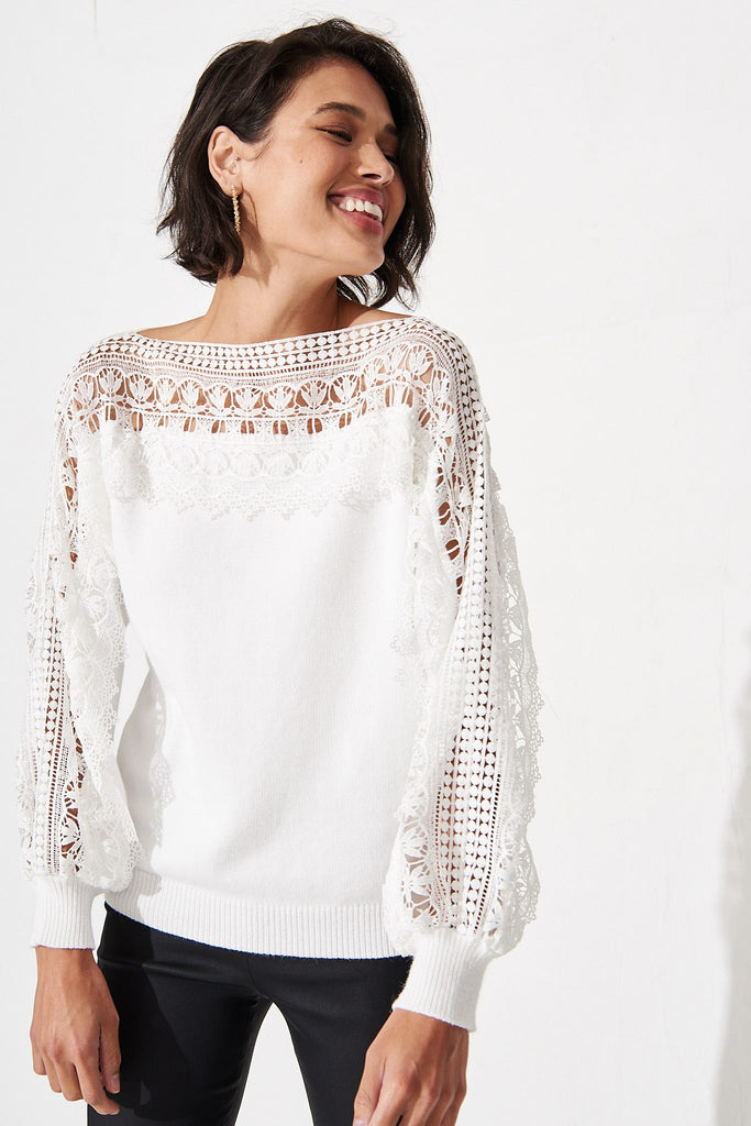 Maroota Lace Knit in White