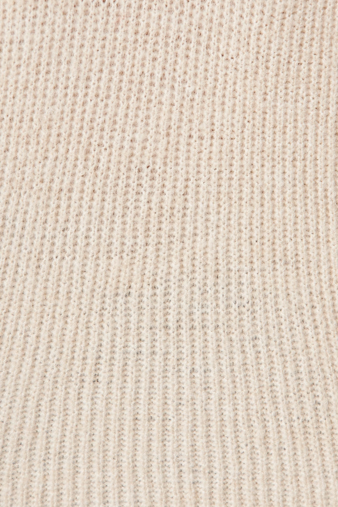 Uma Zip Athleisure Knit in Beige - fabric