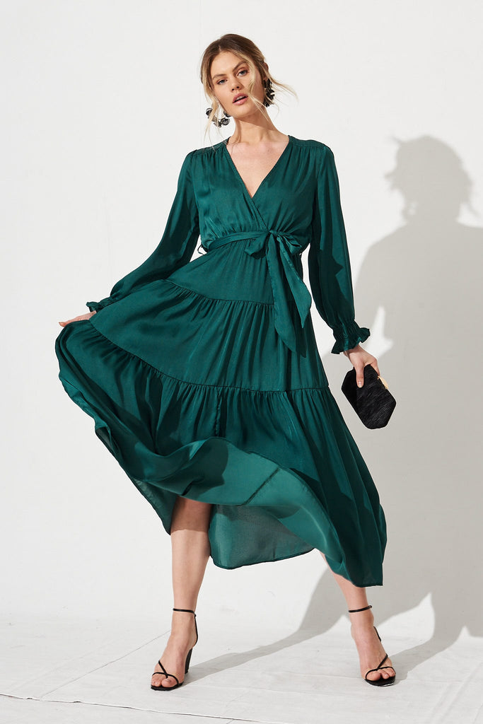 Dominique Maxi Dress In Emerald