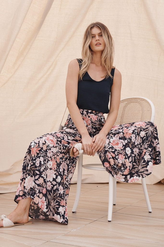 Miki Pants in Navy Multi Floral