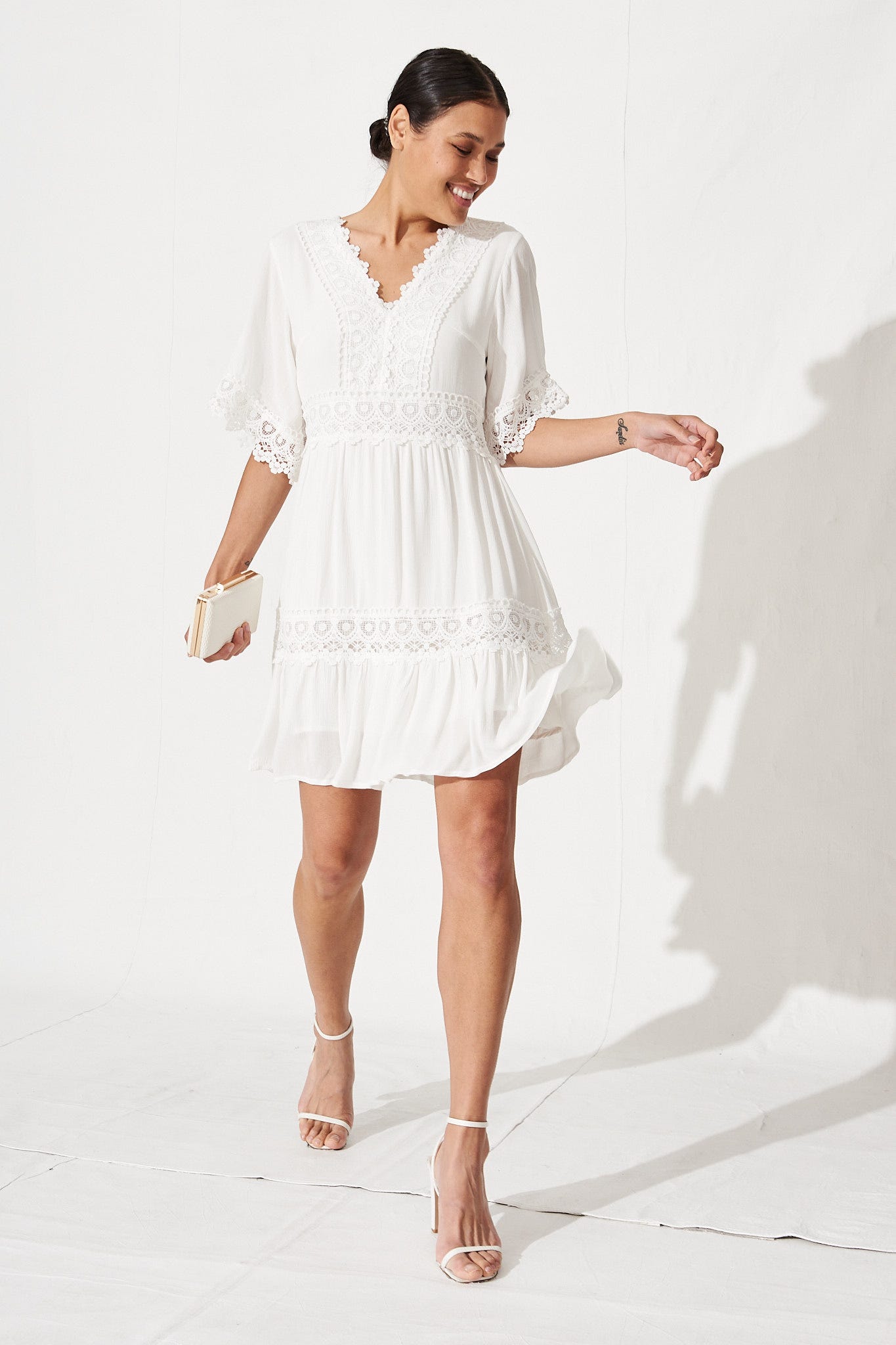 Juliet Midi Dress In White Tulle – St Frock