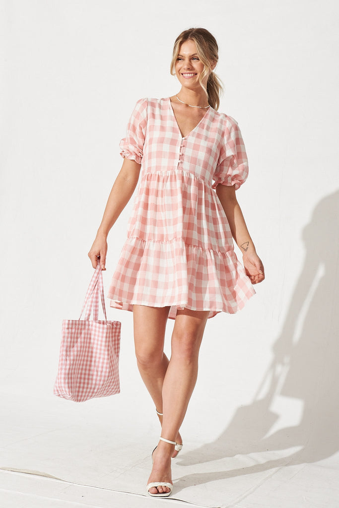 Sunny Dress In Pink With White Gingham