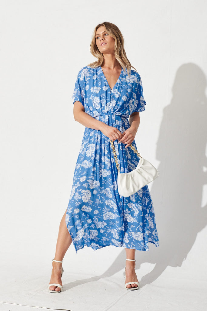 Right Move Maxi Dress In Blue Floral
