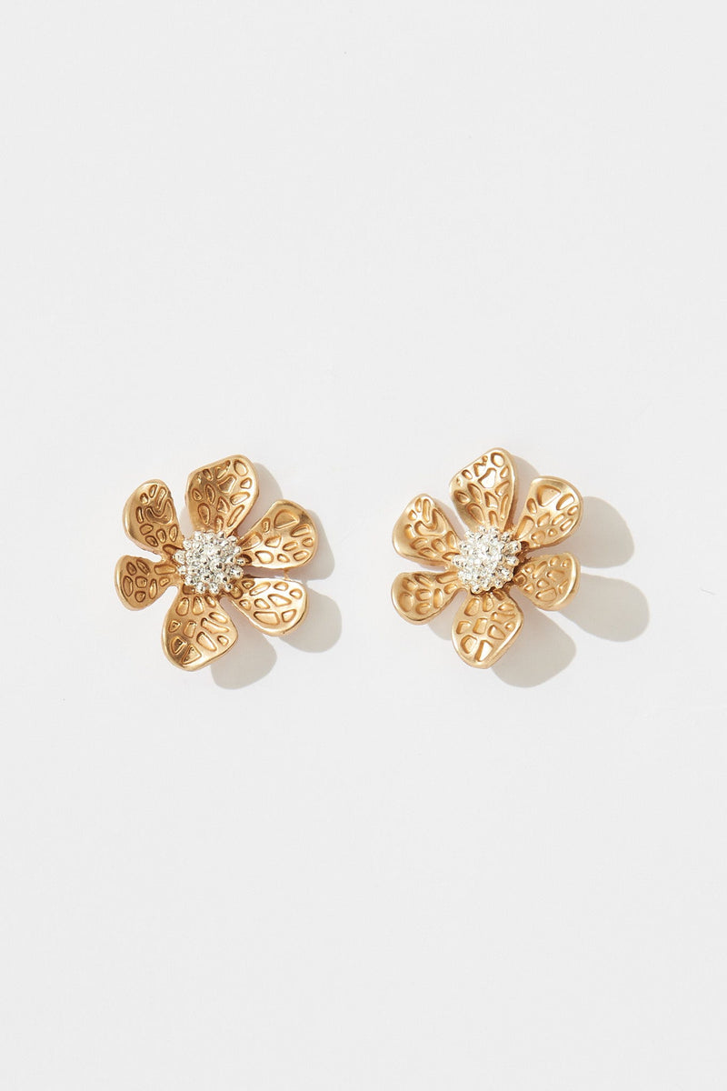 Mae Floral Earrings In Gold – St Frock