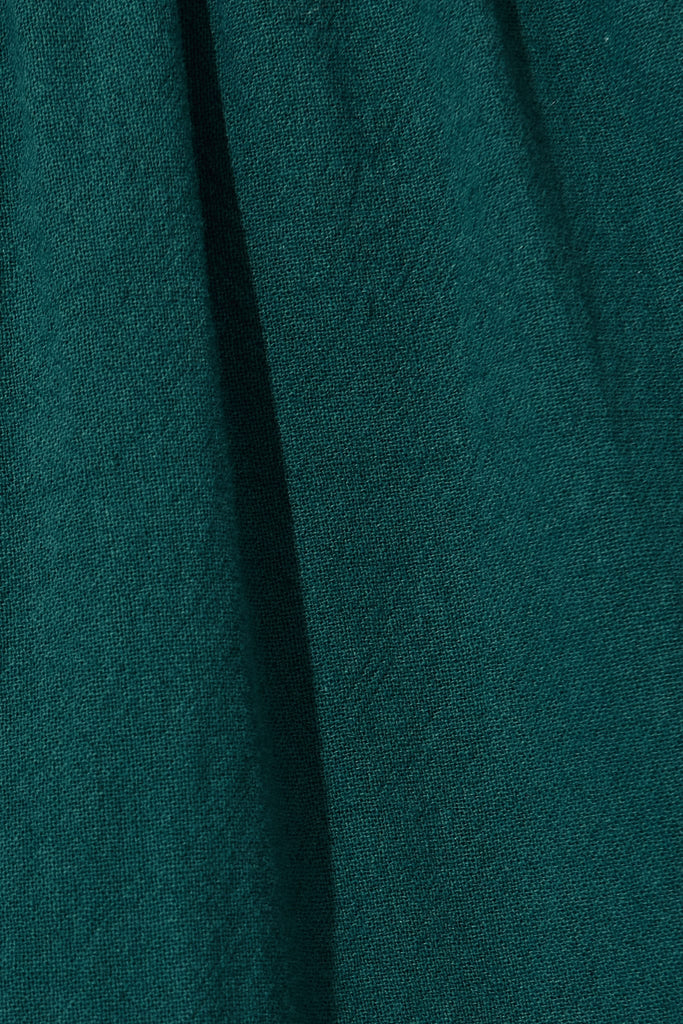 Kehlana Tiered Midi Dress In Emerald Green - fabric
