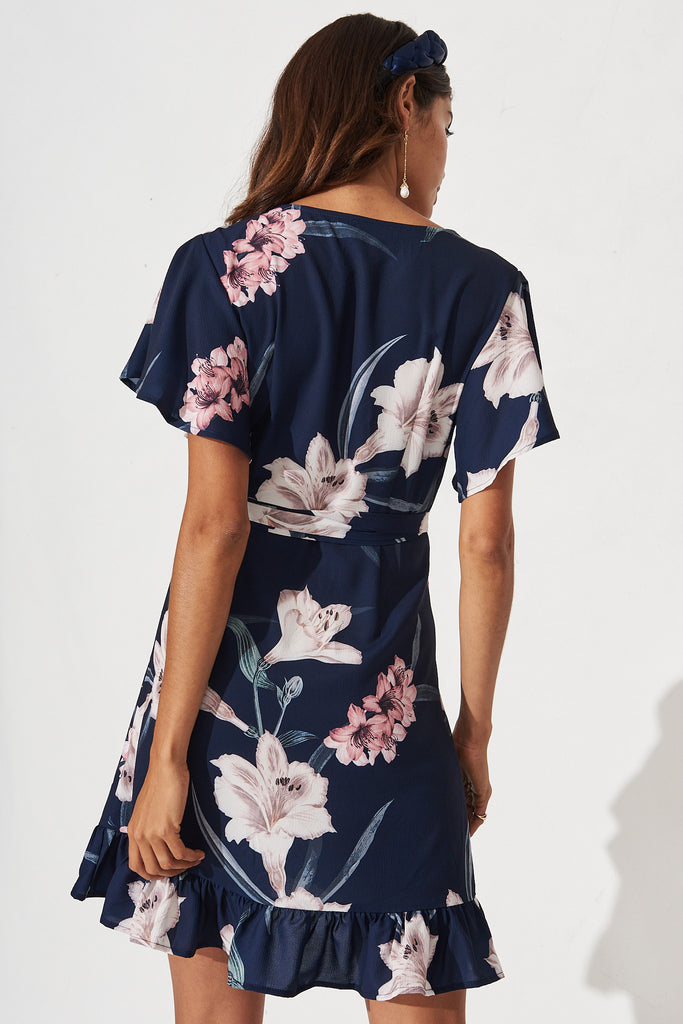 Relic Wrap Dress in Navy Floral – St Frock