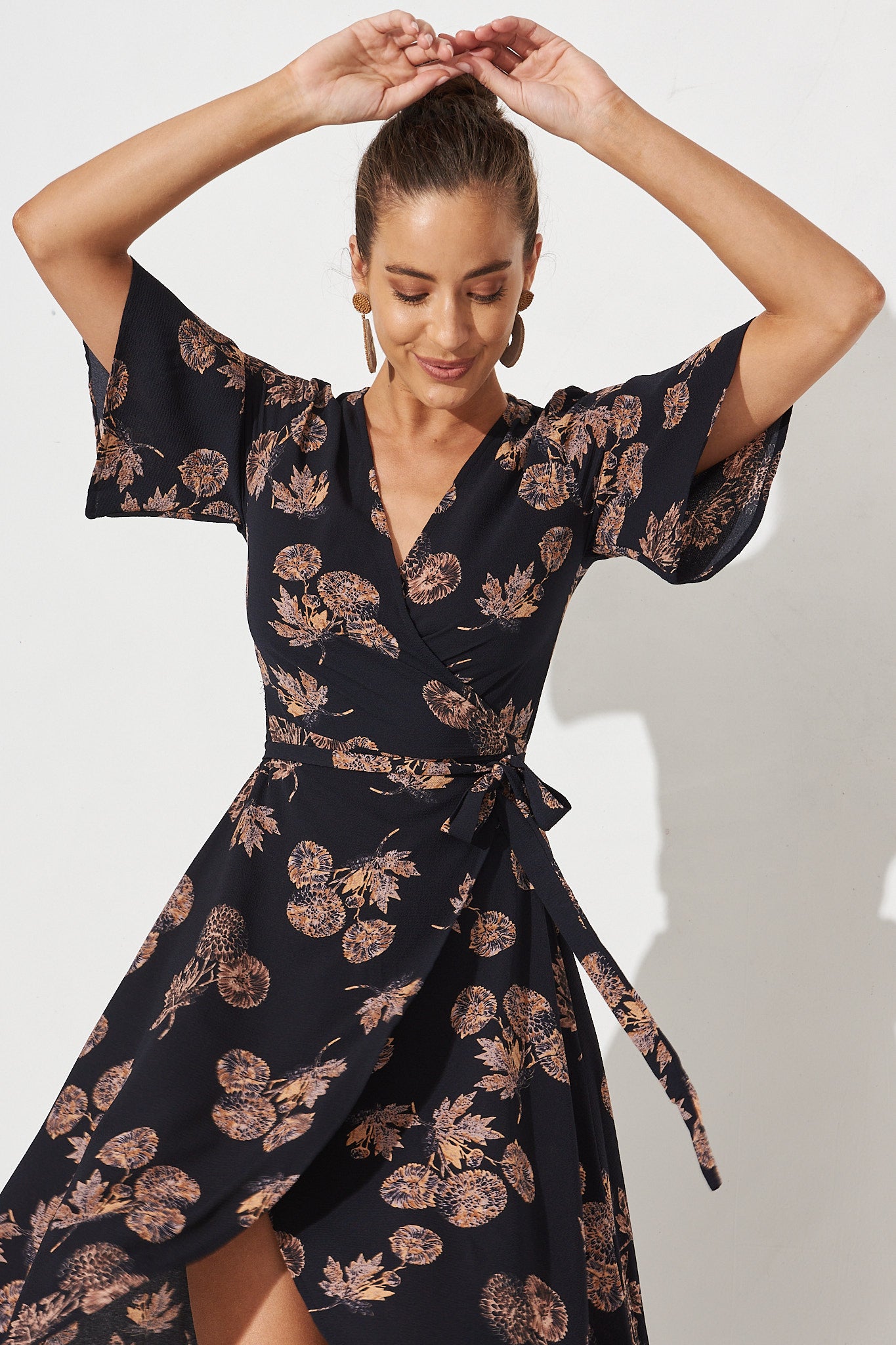 midi wrap dress australia Linen Wrap Midi Dress The Harmonic