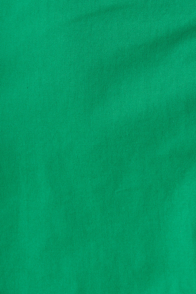 Cheviot Zip Dress In Green Cotton - fabric