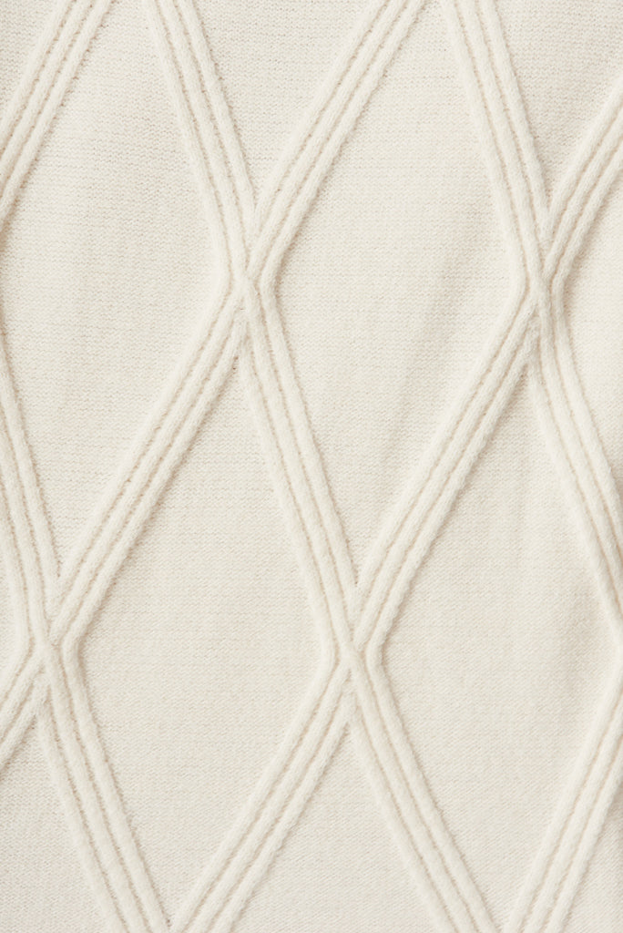 Millow Knit Dress In Beige Wool Blend - fabric