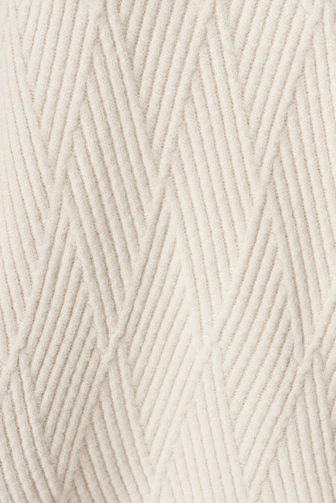 Anguilla Knit Dress In Cream Wool Blend - fabric