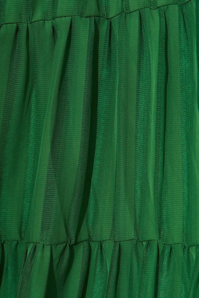 Modical Midi Dress In Green Chiffon - fabric