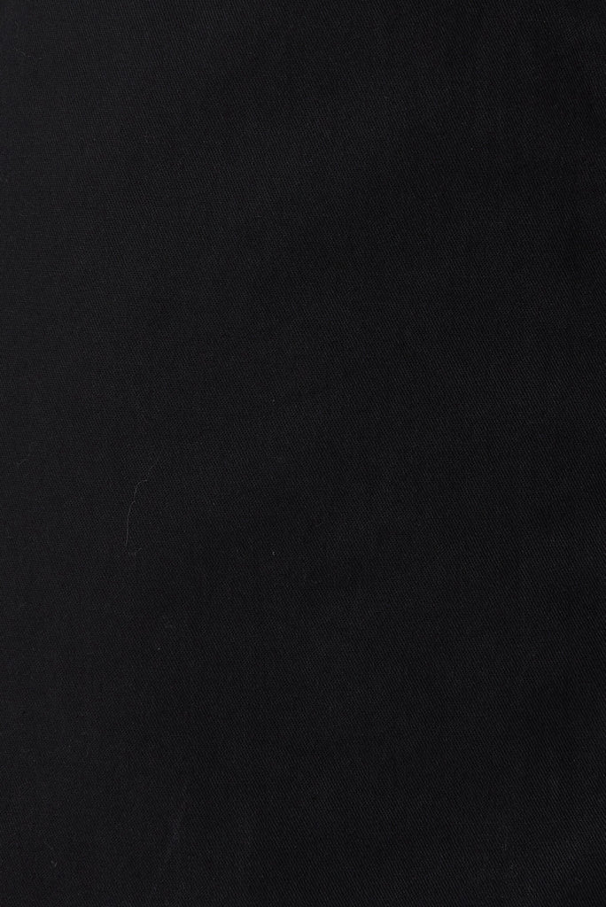 Cheviot Zip Dress In Black Cotton - fabric