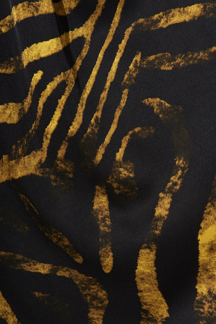 Pippa Maxi Dress In Black With Yellow Print - fabric