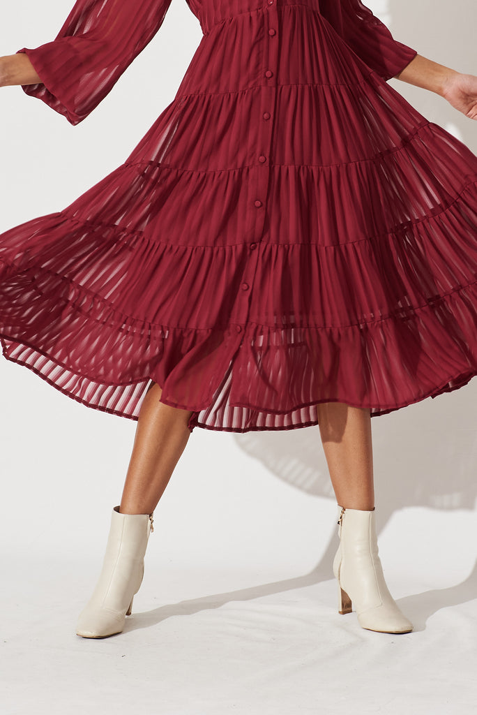 Modical Midi Dress In Berry Chiffon – St Frock