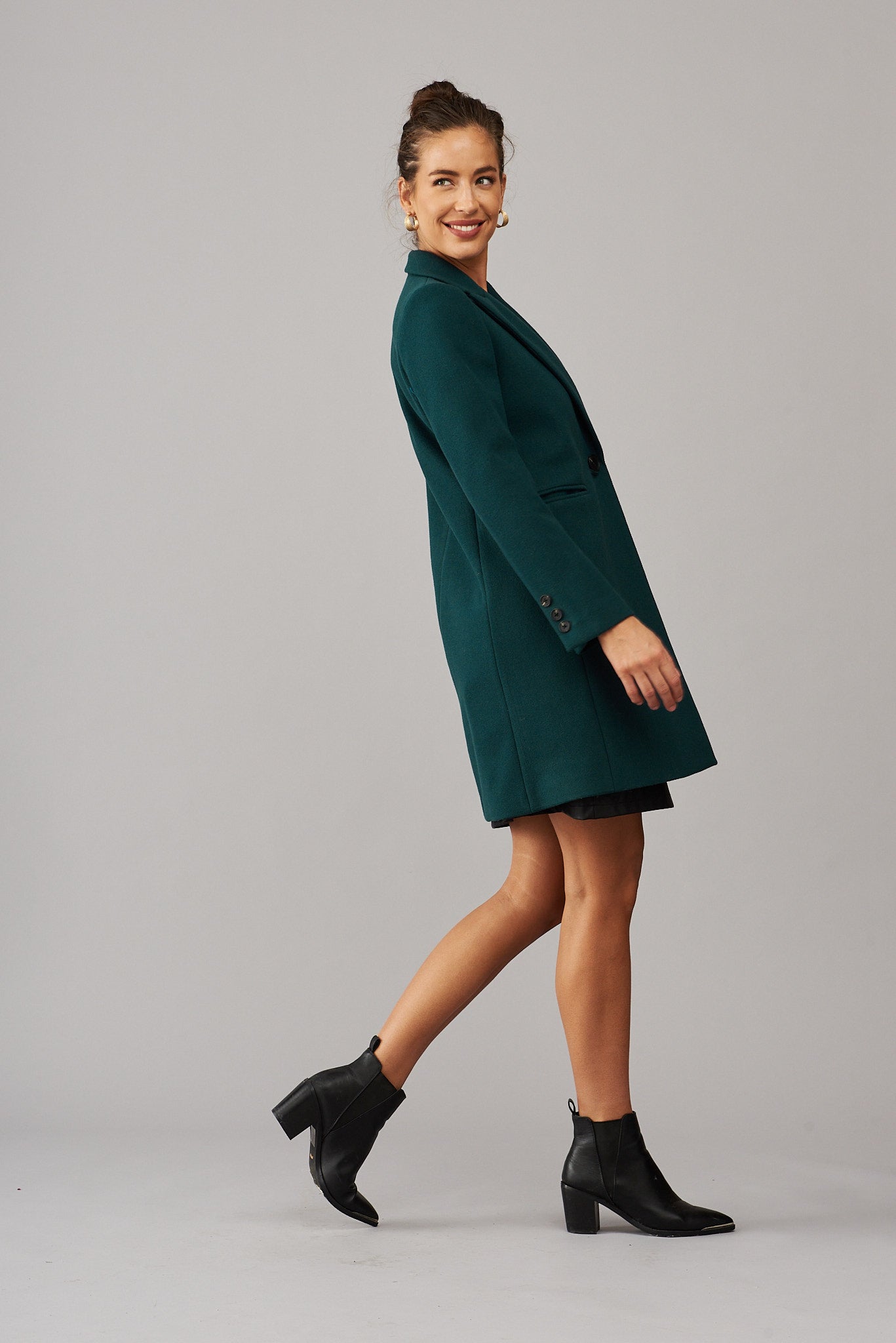 emerald green coat dress Dark Green Girls Dress Coat (The Westminster) Racing Green – Britannical main image 0