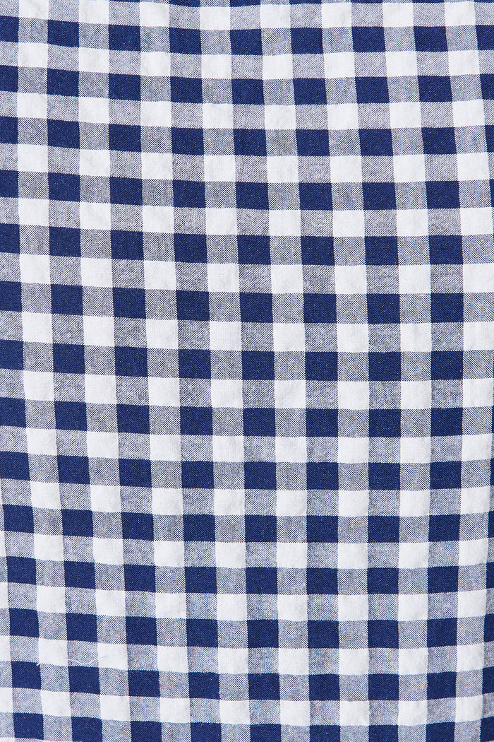 Odewick Midi Dress In Navy Gingham - Fabric