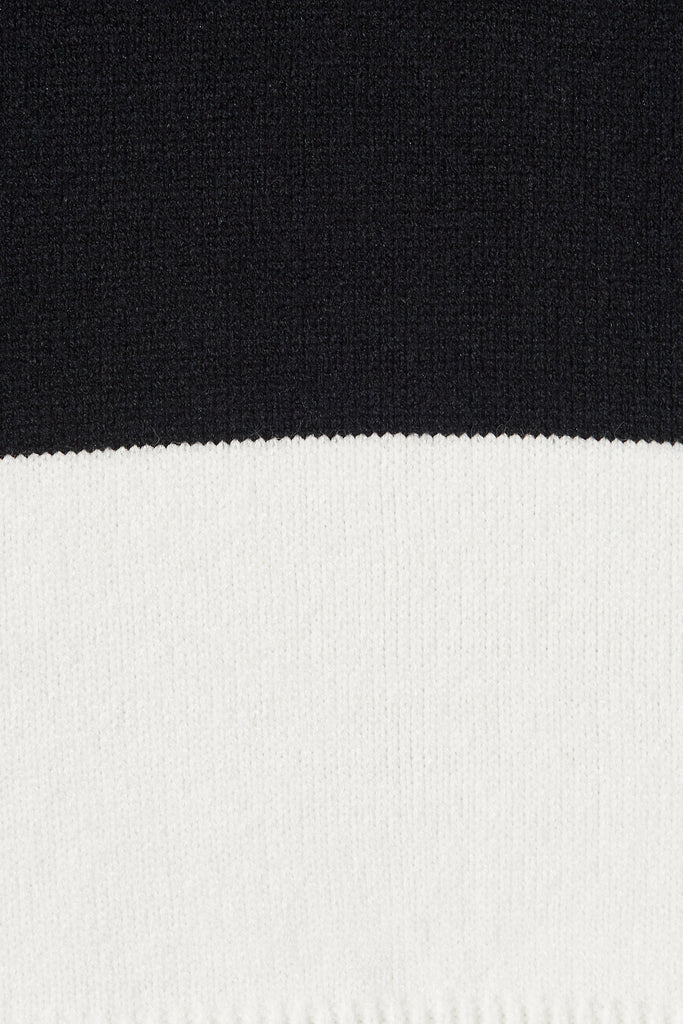 Kirralee Colourblock Knit In Black And White - Fabric