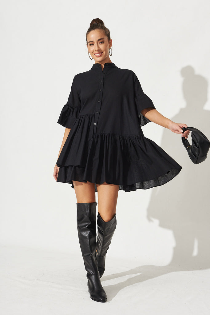 Blaire Shirt Dress In Black - Full Length