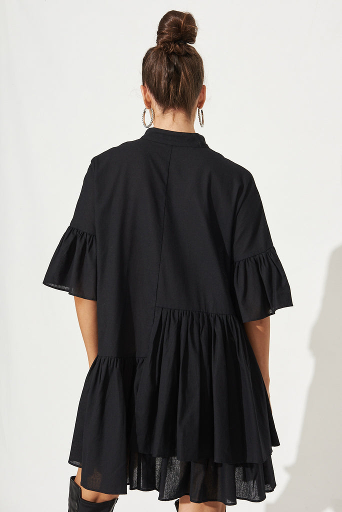 Blaire Shirt Dress In Black - Back