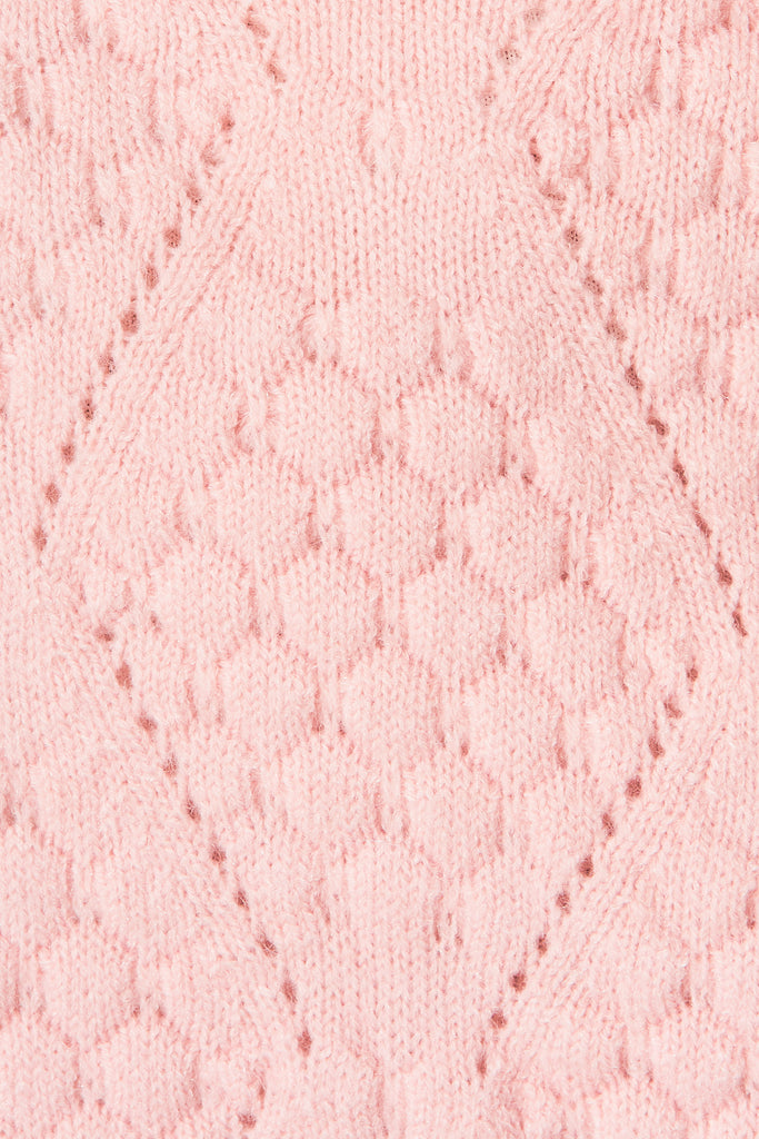 Eadie Knit Cardigan In Blush - Fabric