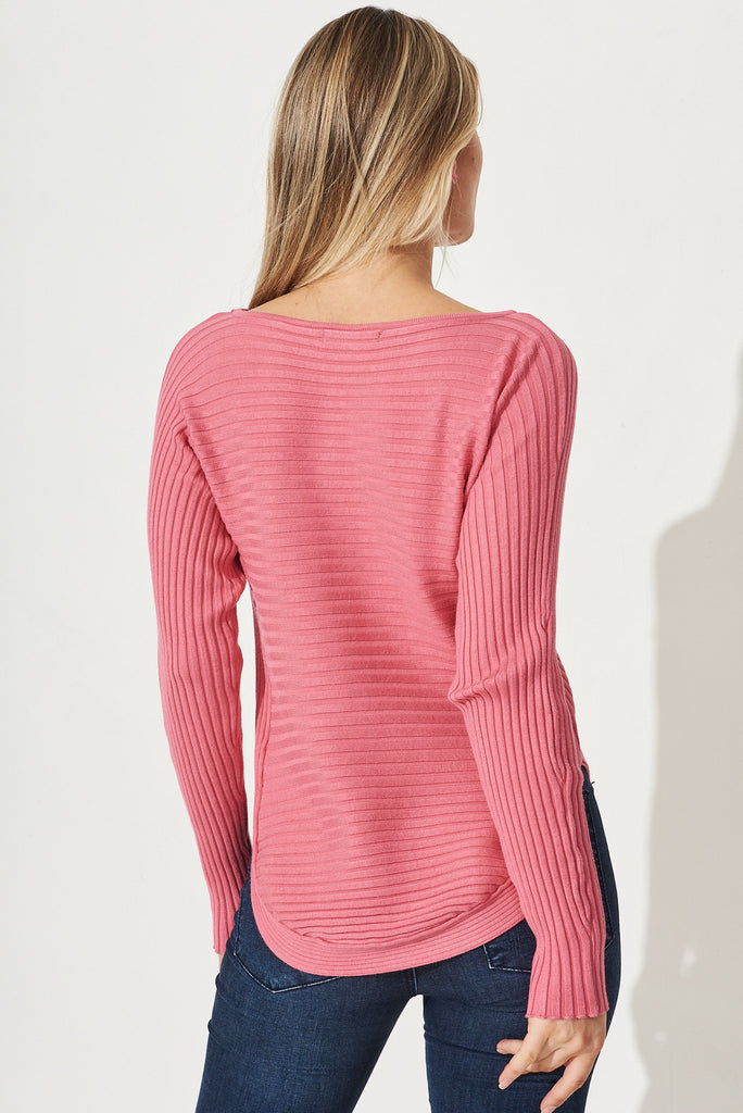 Nadine Knit Top in Candy Pink - Back