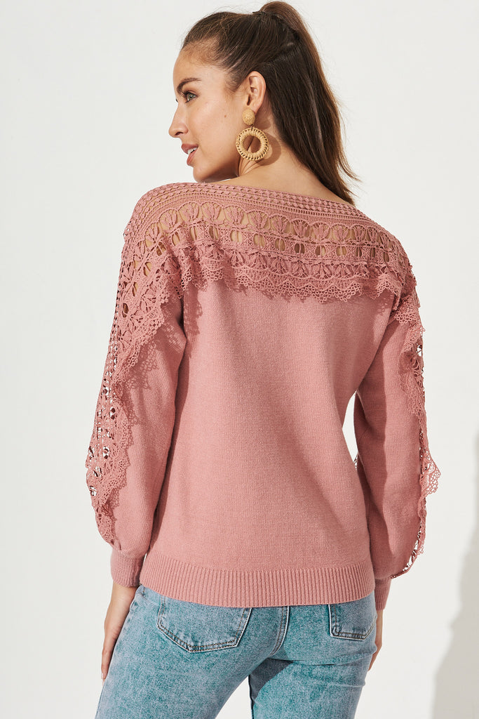 Maroota Lace Knit in Rose - Back