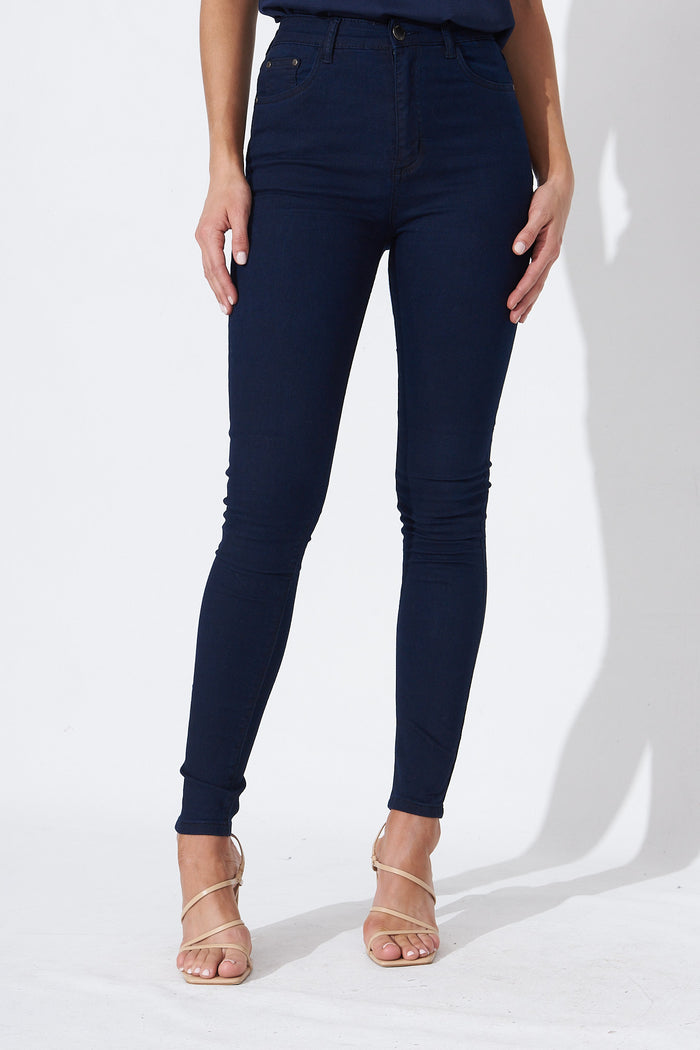 Siren Stretch Denim in Dark Indigo - Front