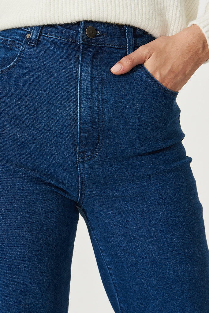 Jordie Wide Leg Denim Jean In Blue - Detail