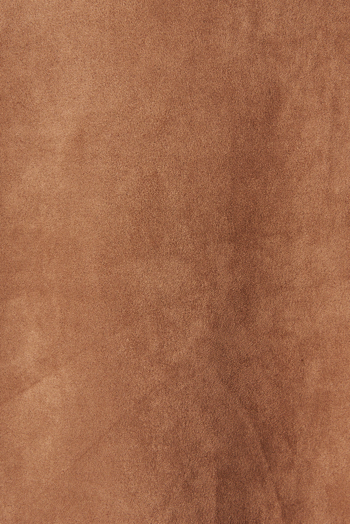 Mirage Trench Coat in Tan Suedette - Fabric