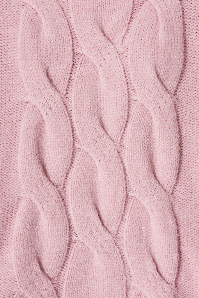Sidney Cable Knit In Pink - Fabric