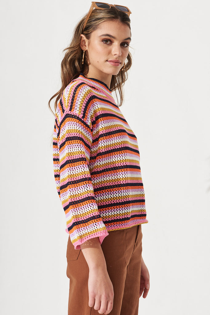 Raelee Knit In Multi Stripe - Side