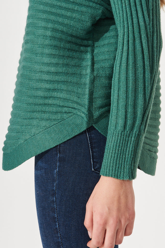 Ember Ribbed Knit In Green - Detail
