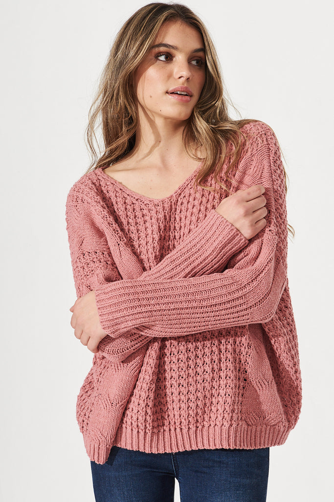 Trissy Knit in Rose - Front