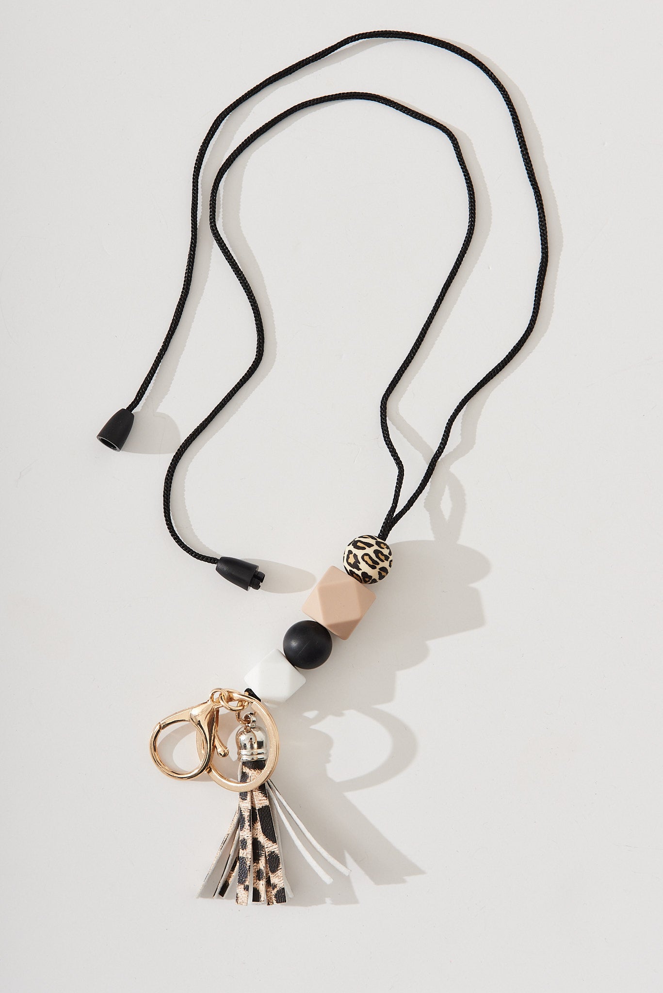 August + Delilah Sutton Lanyard Necklace In Leopard - Full Length
