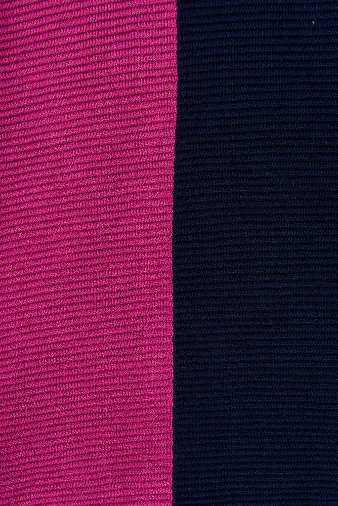 Mandie Colourblock Knit In Navy Multi - Fabric