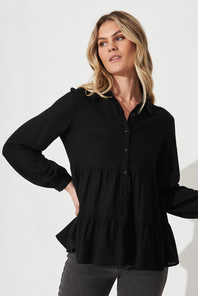 Agnes Shirt In Black - Front