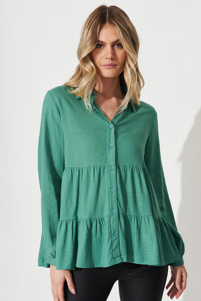 Agnes Shirt In Green - Front