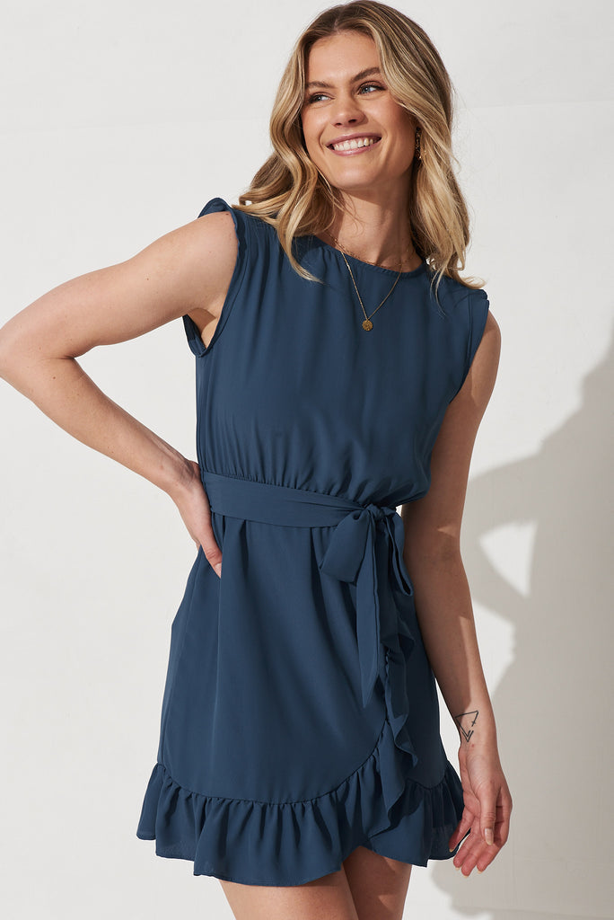 Julianne Dress in Blue - Front