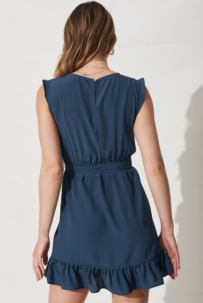 Julianne Dress in Blue - Back