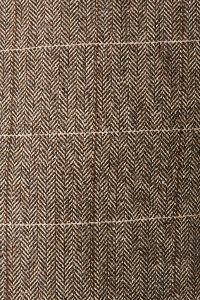 Courtney Coat In Beige Plaid - Fabric