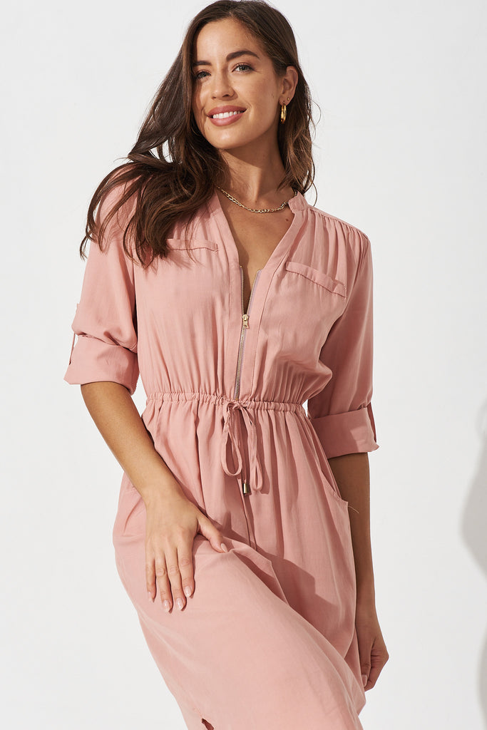 Rival Dress In Blush - Front