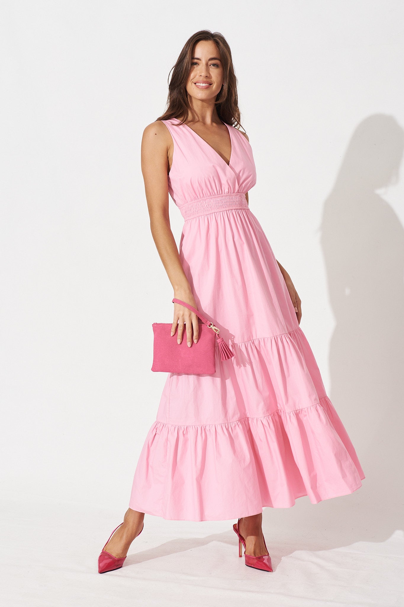 Joselle Maxi Dress In Pink - Full Length