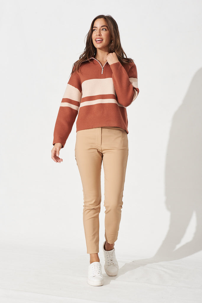Alis Jumper In Almond And Rust - Full Length