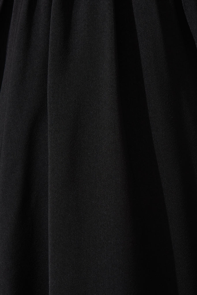 Helene Dress In Black Satin - Fabric