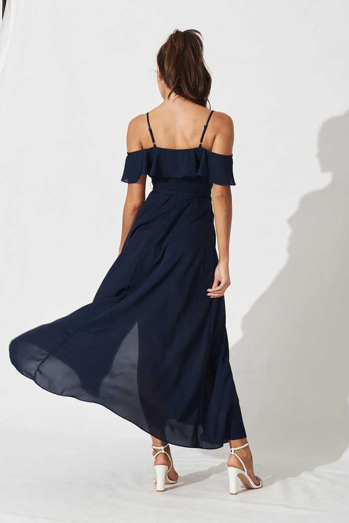 Marit Maxi Dress In Navy - Back