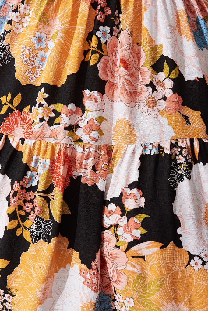 Dani Dress In Multi Floral - Fabric