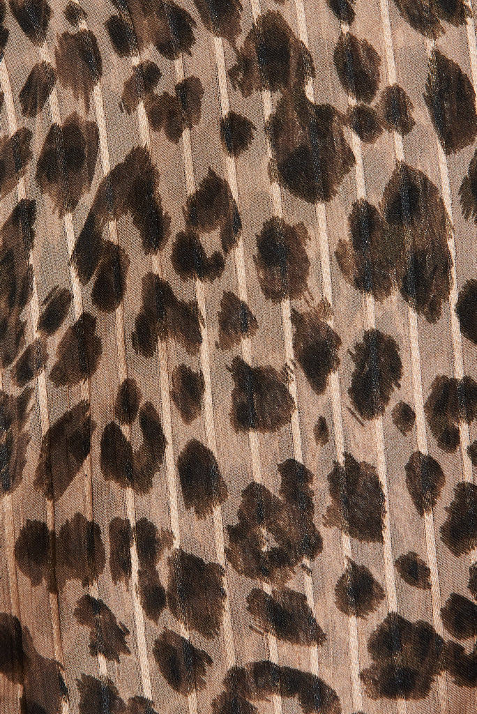 Mirella Midi Dress In Leopard Chiffon - Fabric