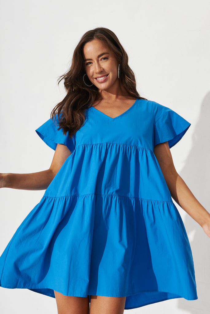 Olsen Smock Dress in Blue - front