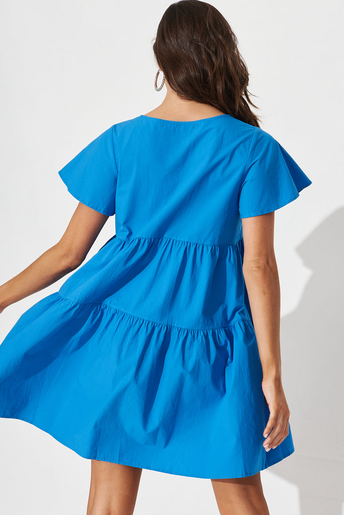 Olsen Smock Dress in Blue - back