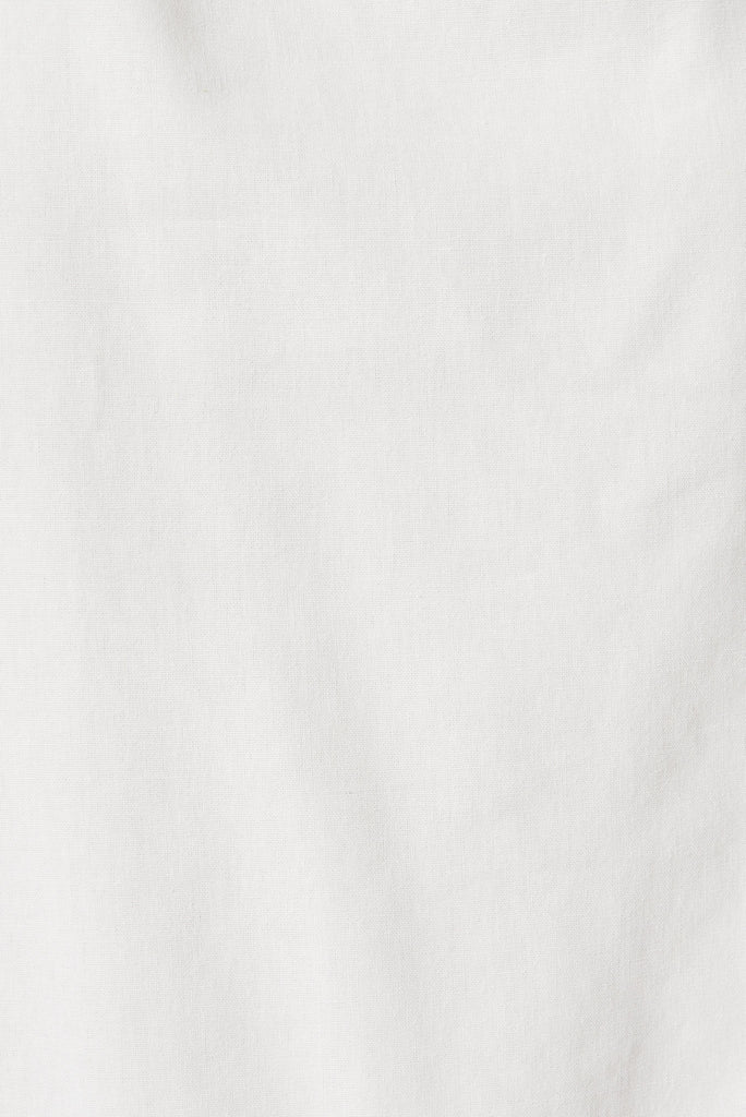Kourtnie Mid Dress In White Linen Blend - fabric